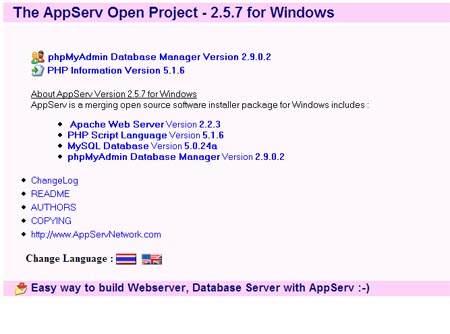 Ví dụ về cài đặt PHP